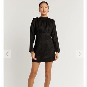 DISSH WOODS BLACK LINEN MINI DRESS